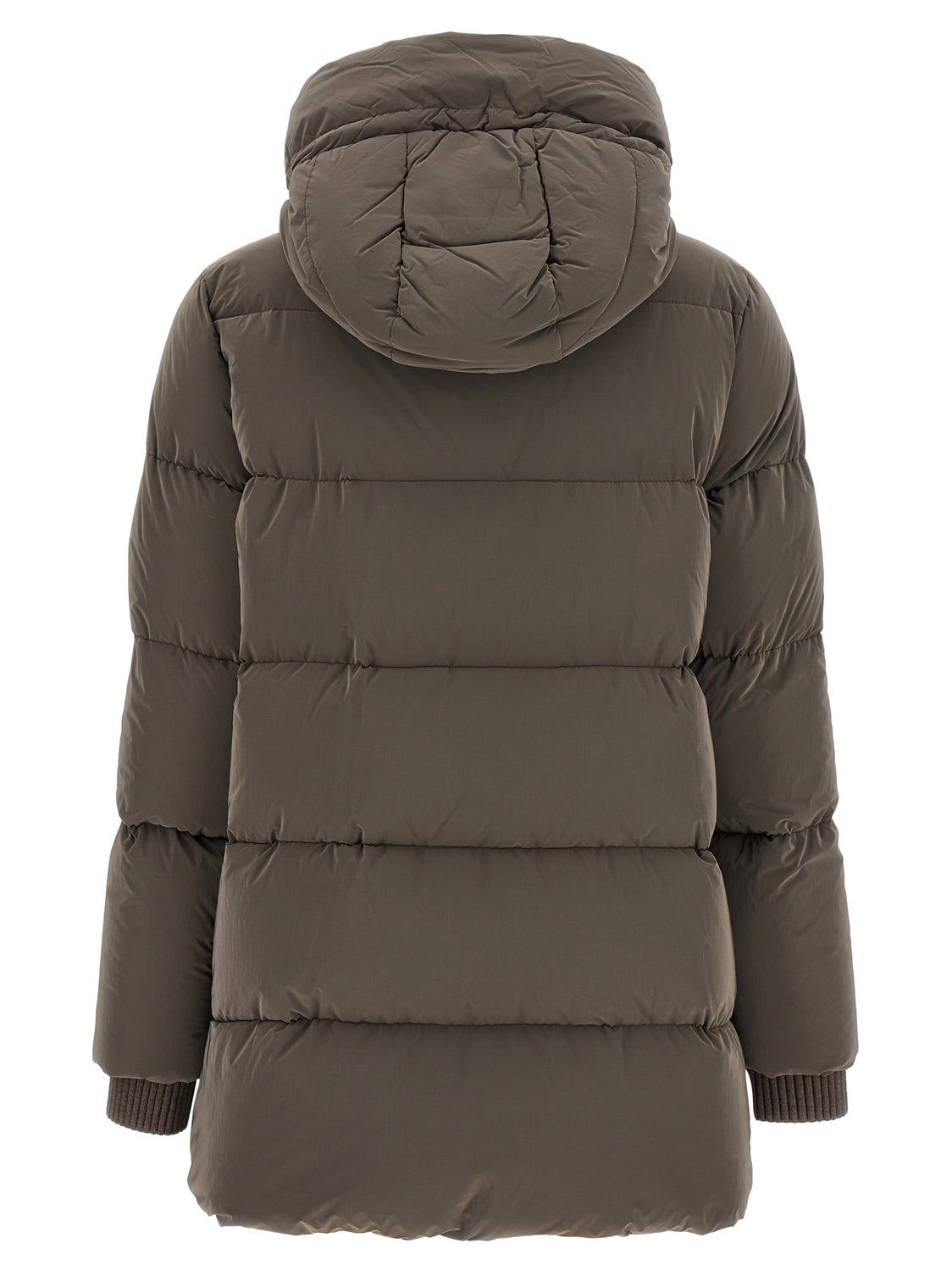 Brown Wool Full-Length Jacket
