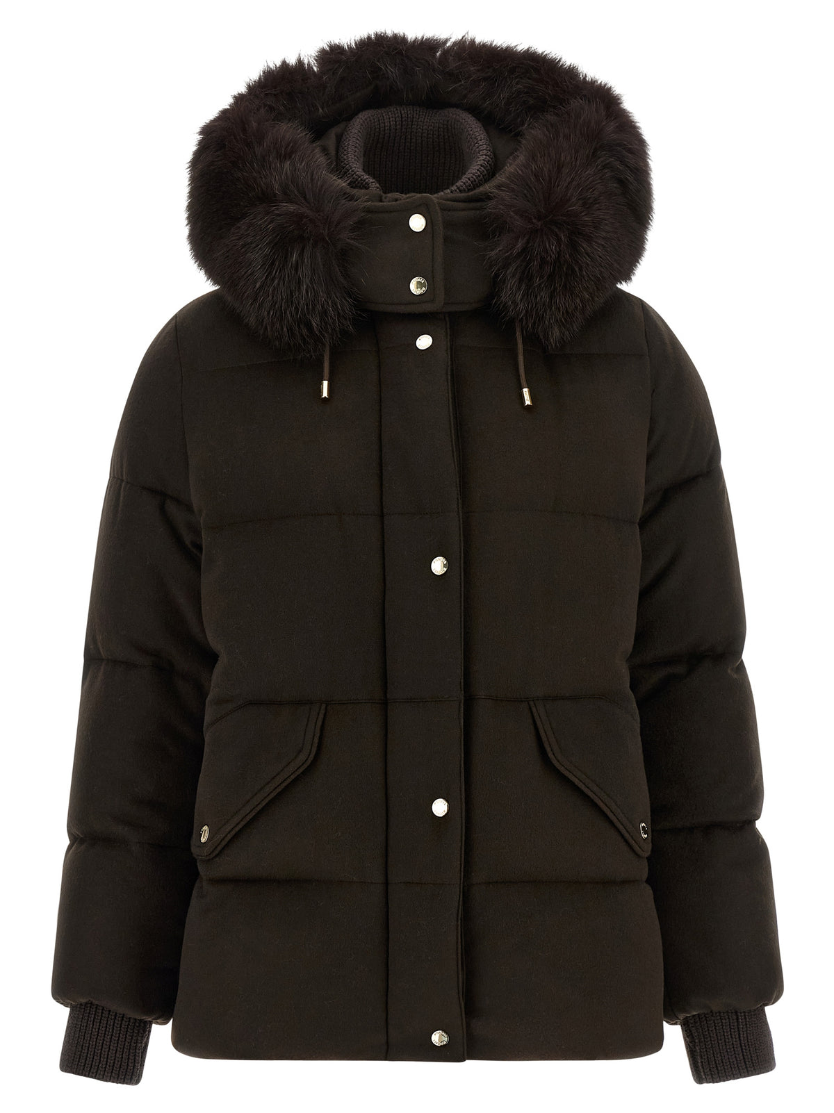 Brown Wool Full-Length Jacket