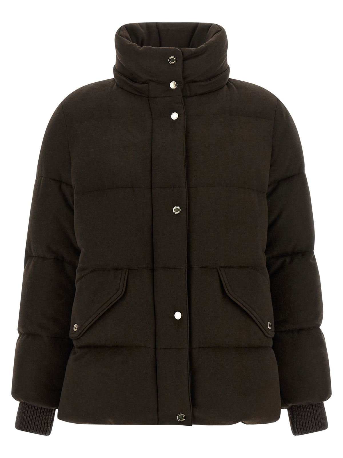Brown Wool Full-Length Jacket