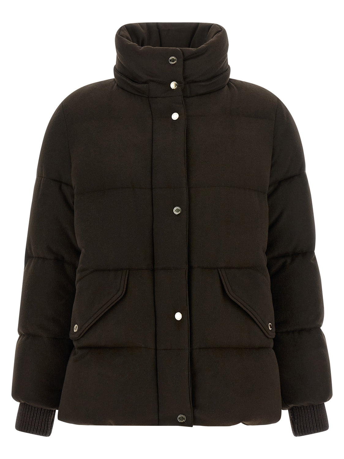 Brown Wool Full-Length Jacket