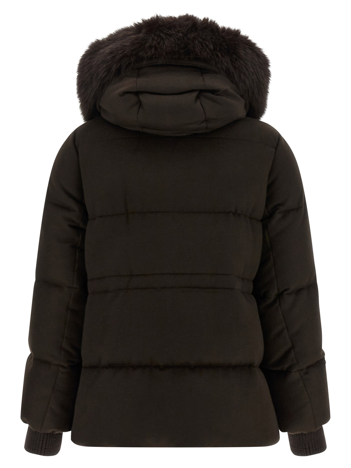 Brown Wool Full-Length Jacket