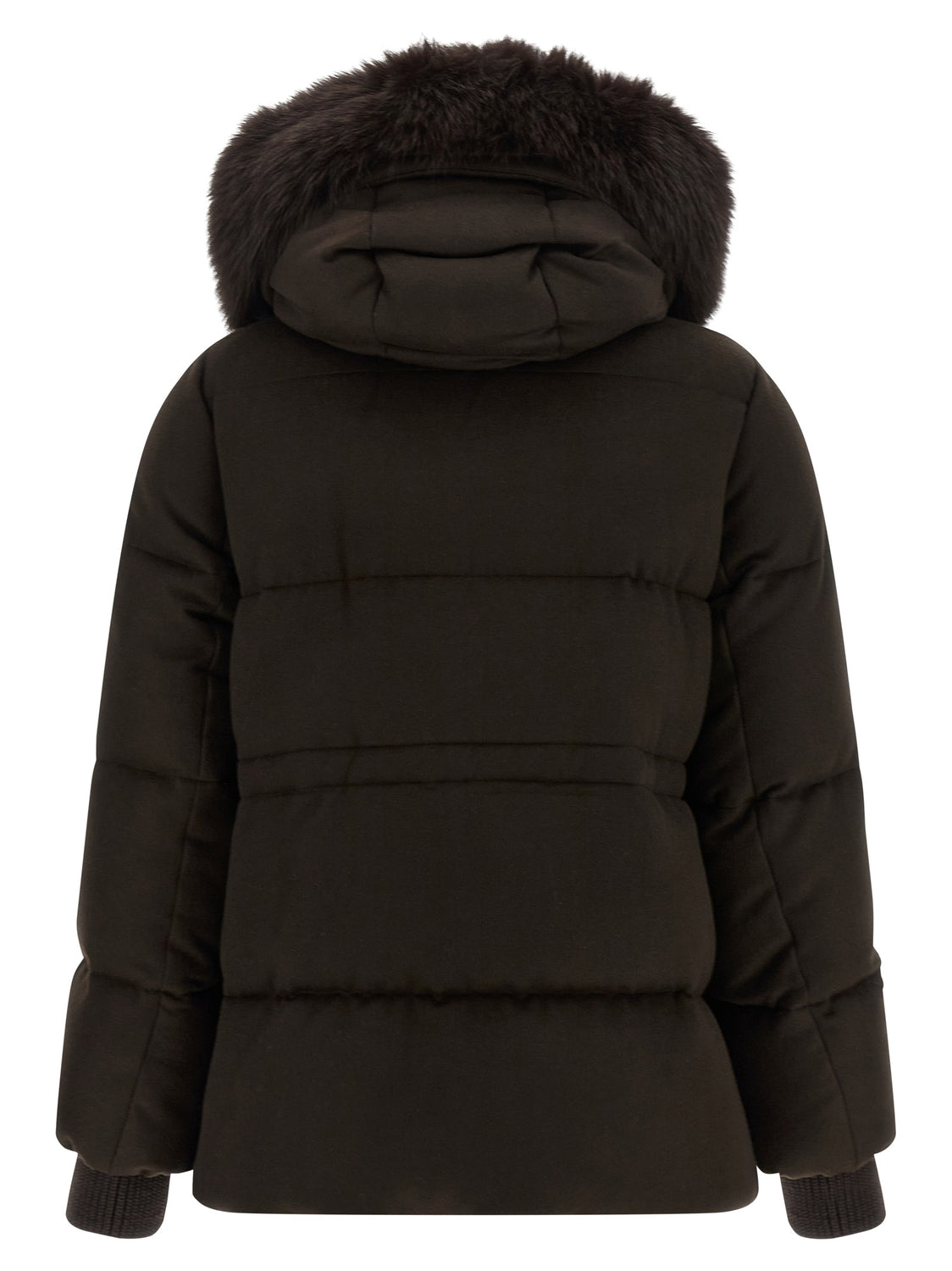 Brown Wool Full-Length Jacket