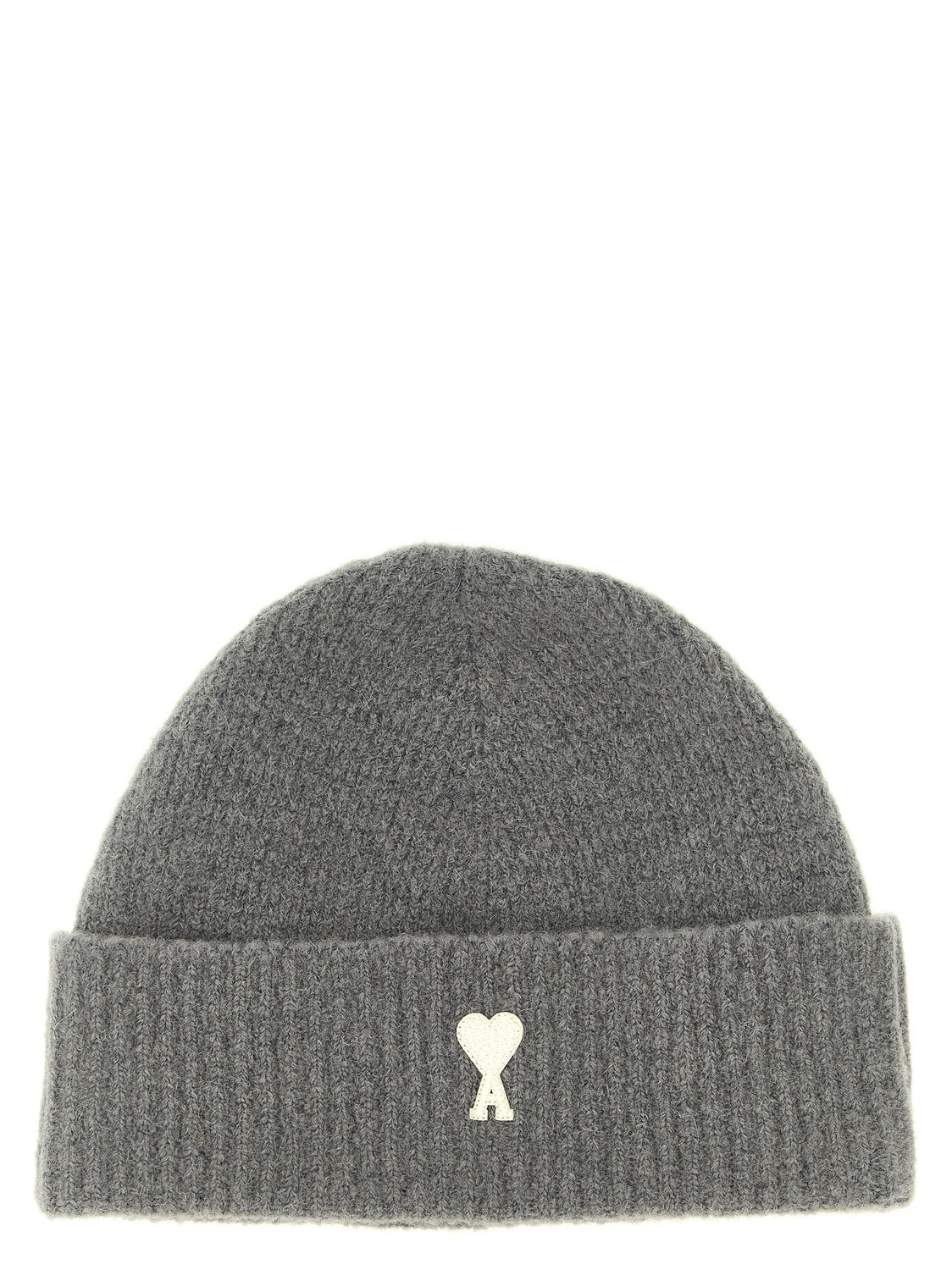 Gray Alpaca Leather Beanie