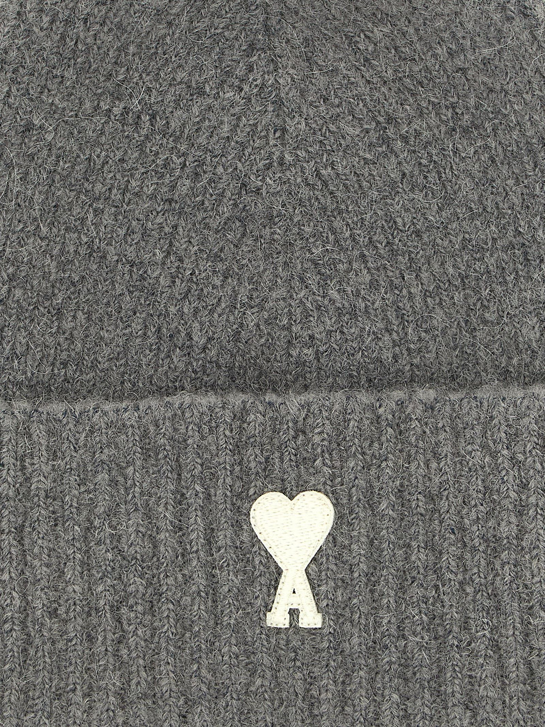 Gray Alpaca Leather Beanie