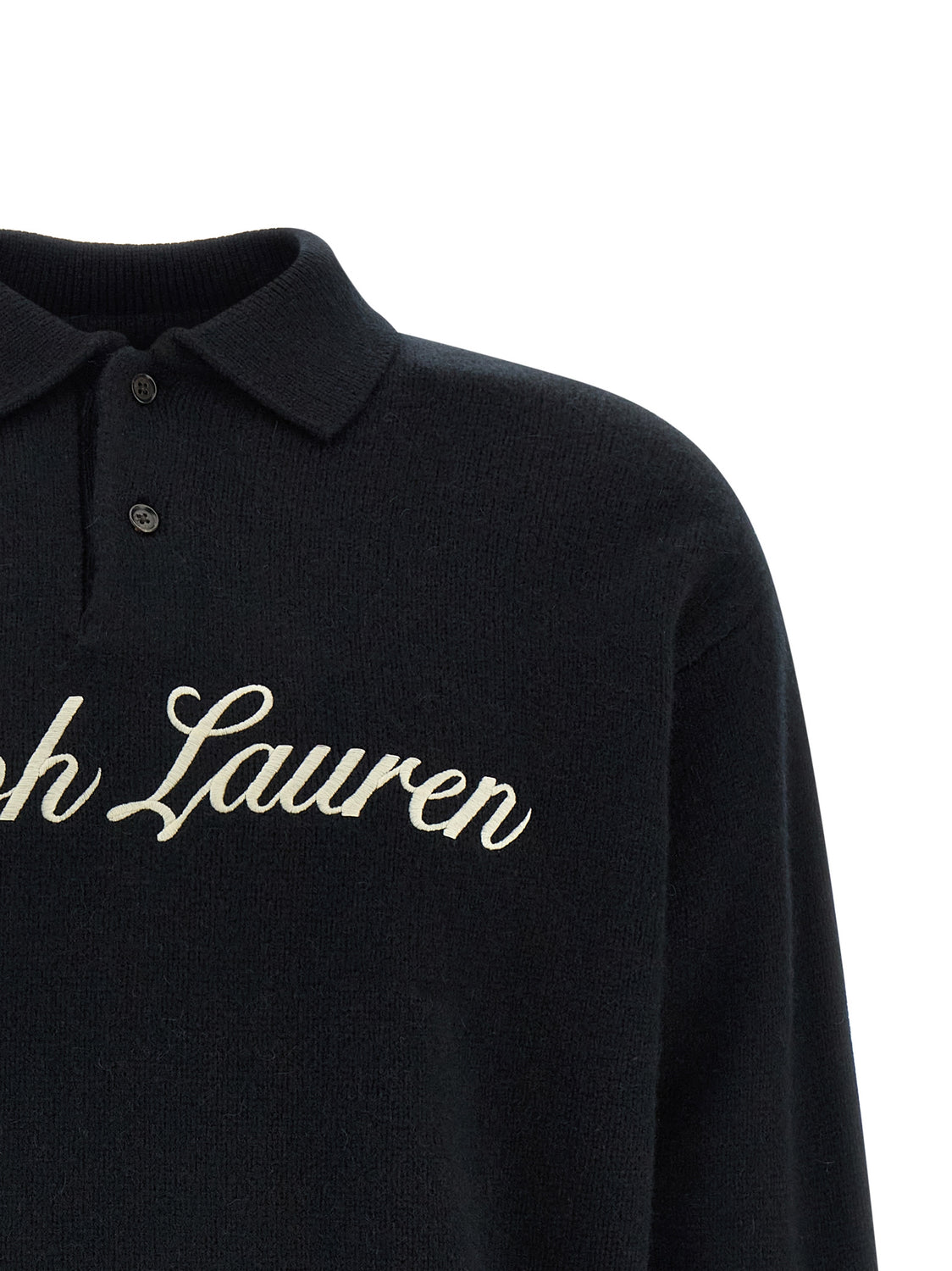 Black Wool Polo Shirt