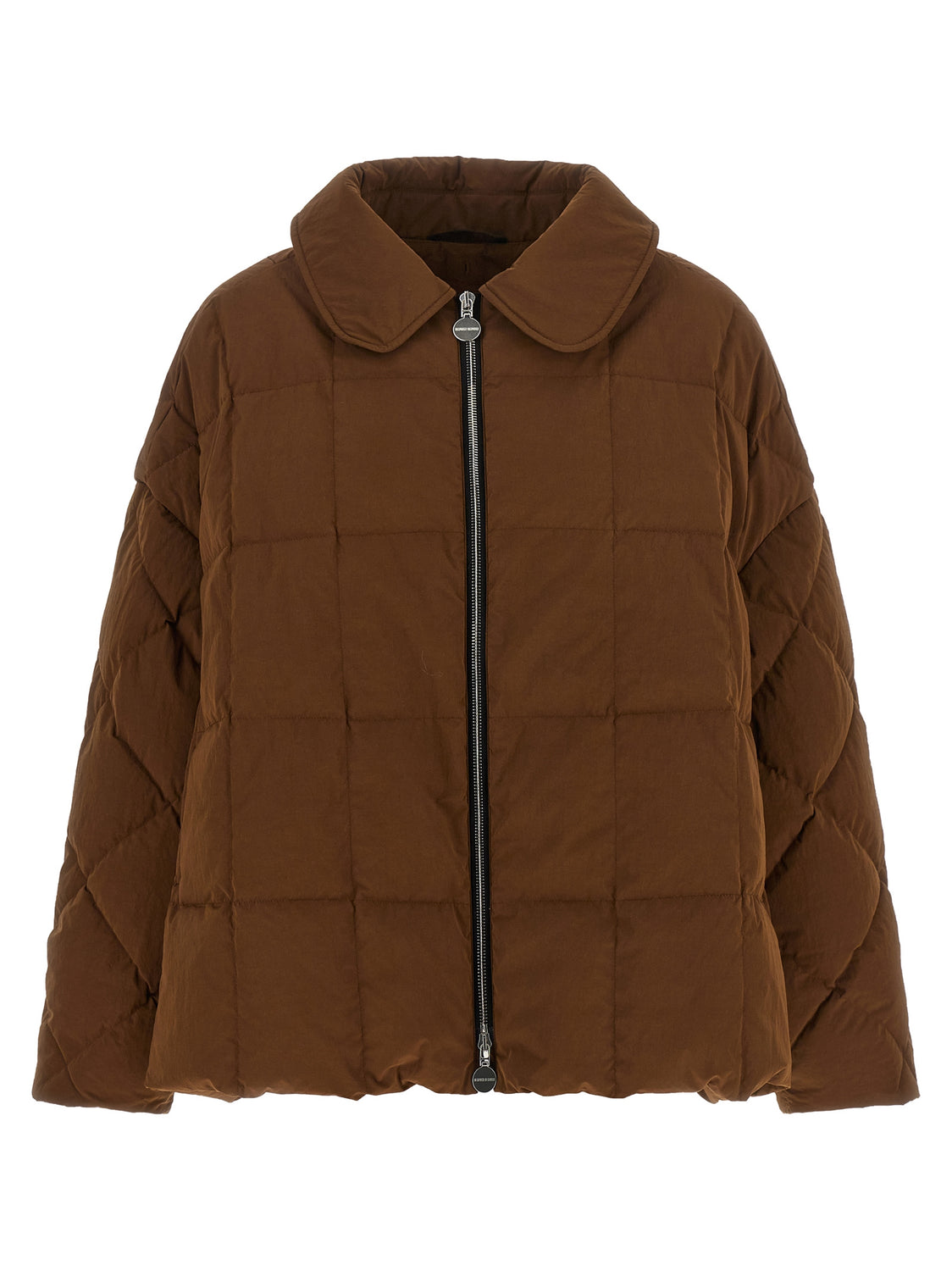 Brown Polyester Full-Length Jacket