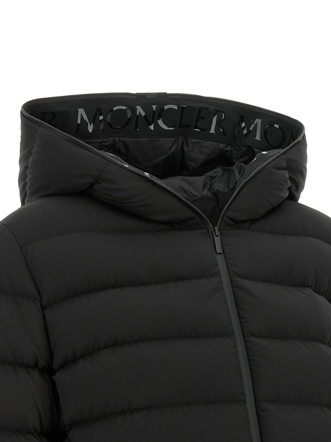 Black Polyester Full-Length Jacket