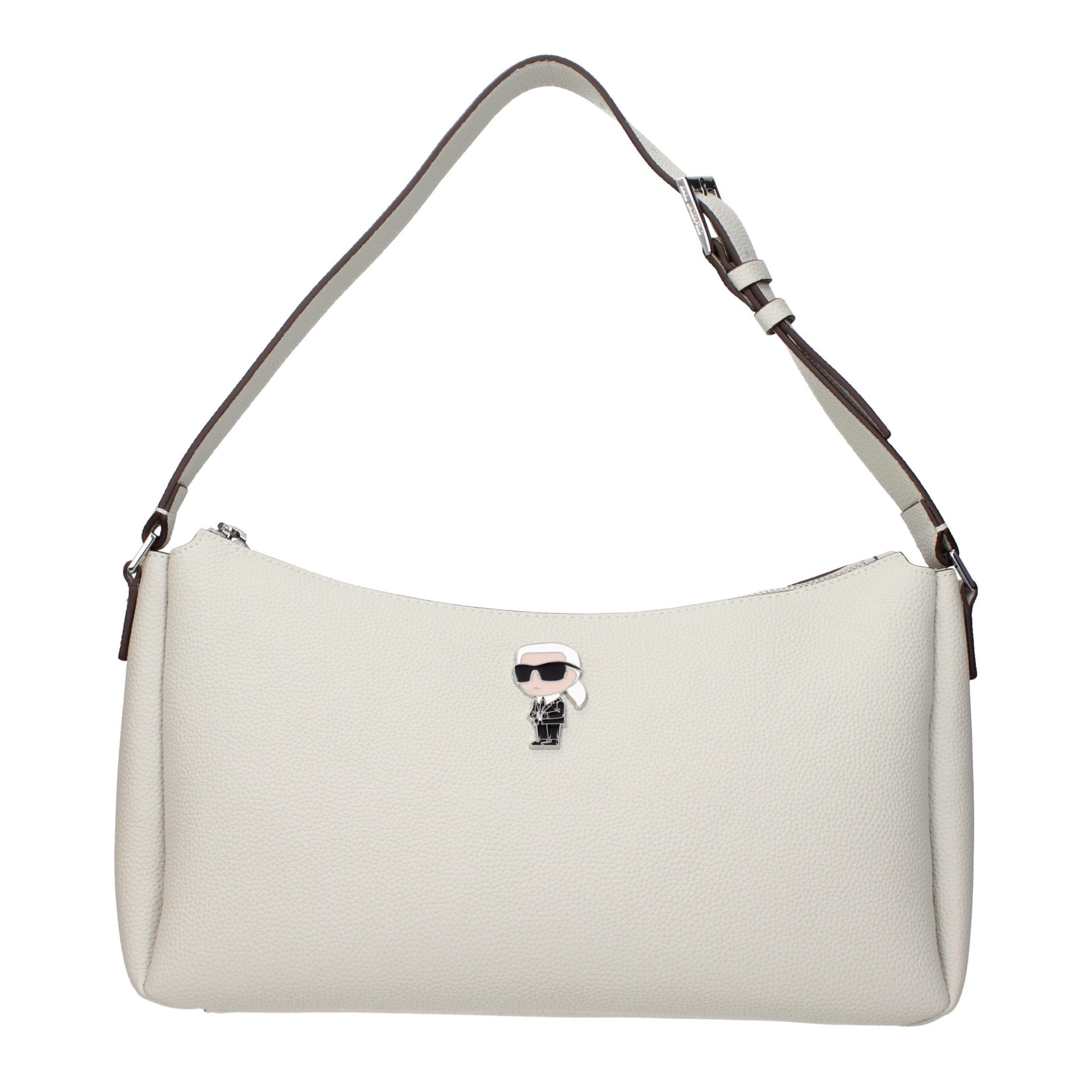 Gray Leather Shoulder Bag