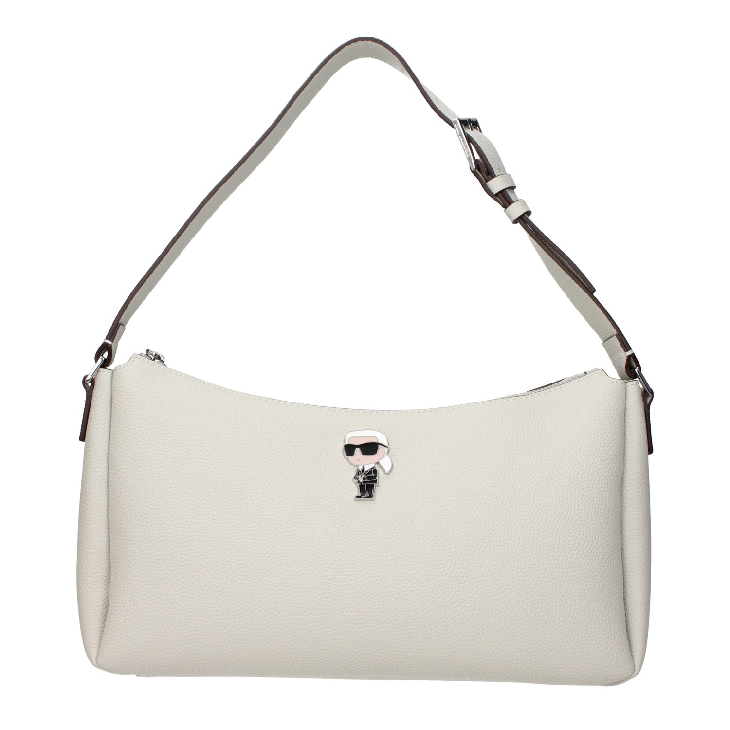 Gray Leather Shoulder Bag