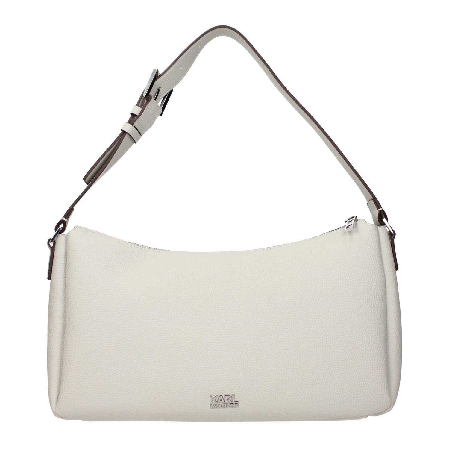 Gray Leather Shoulder Bag
