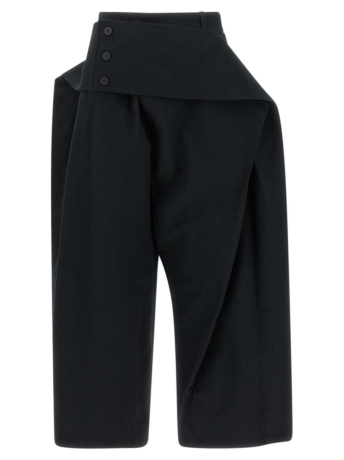 Black Polyester Casual Pants