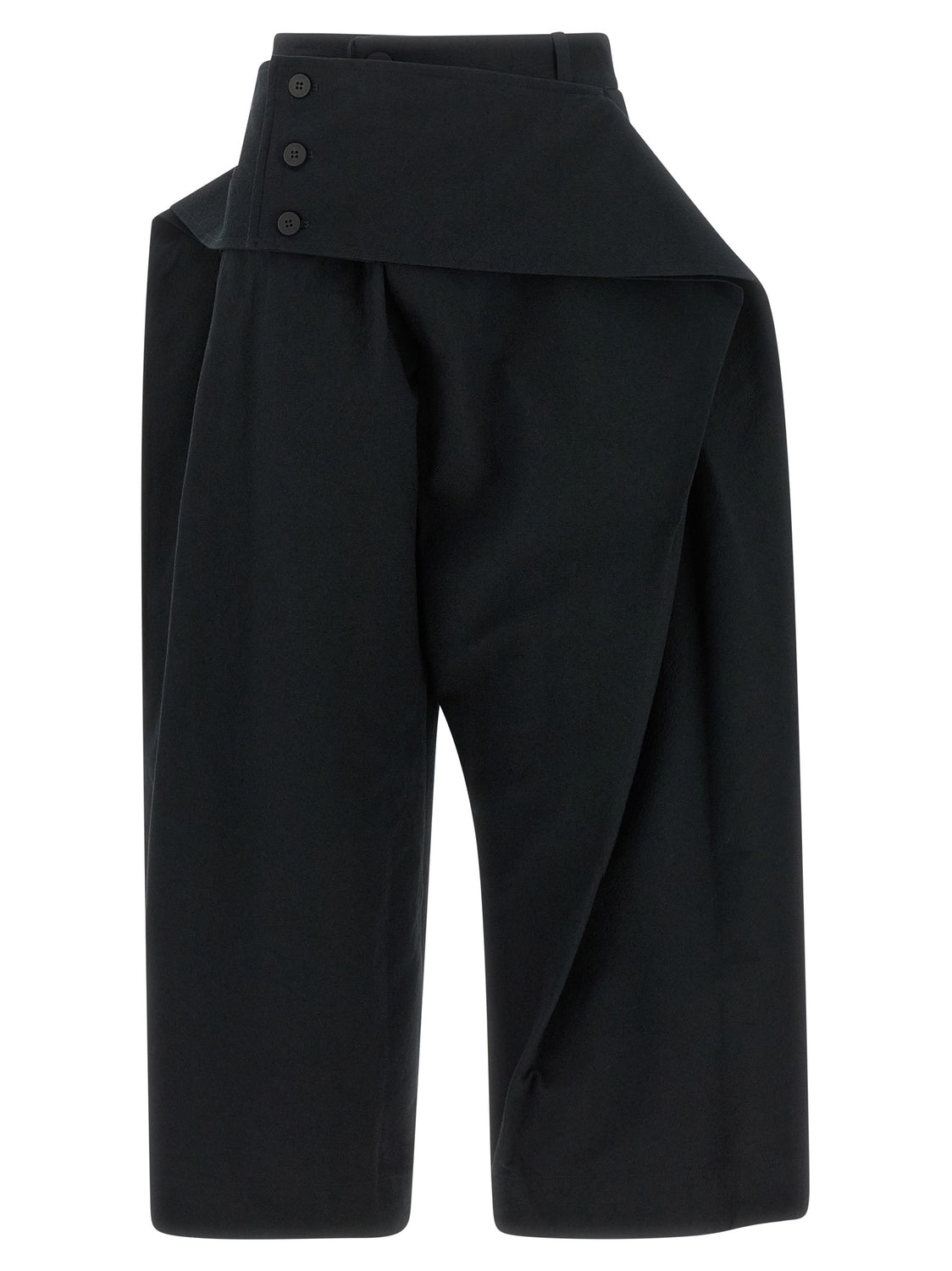 Black Polyester Casual Pants