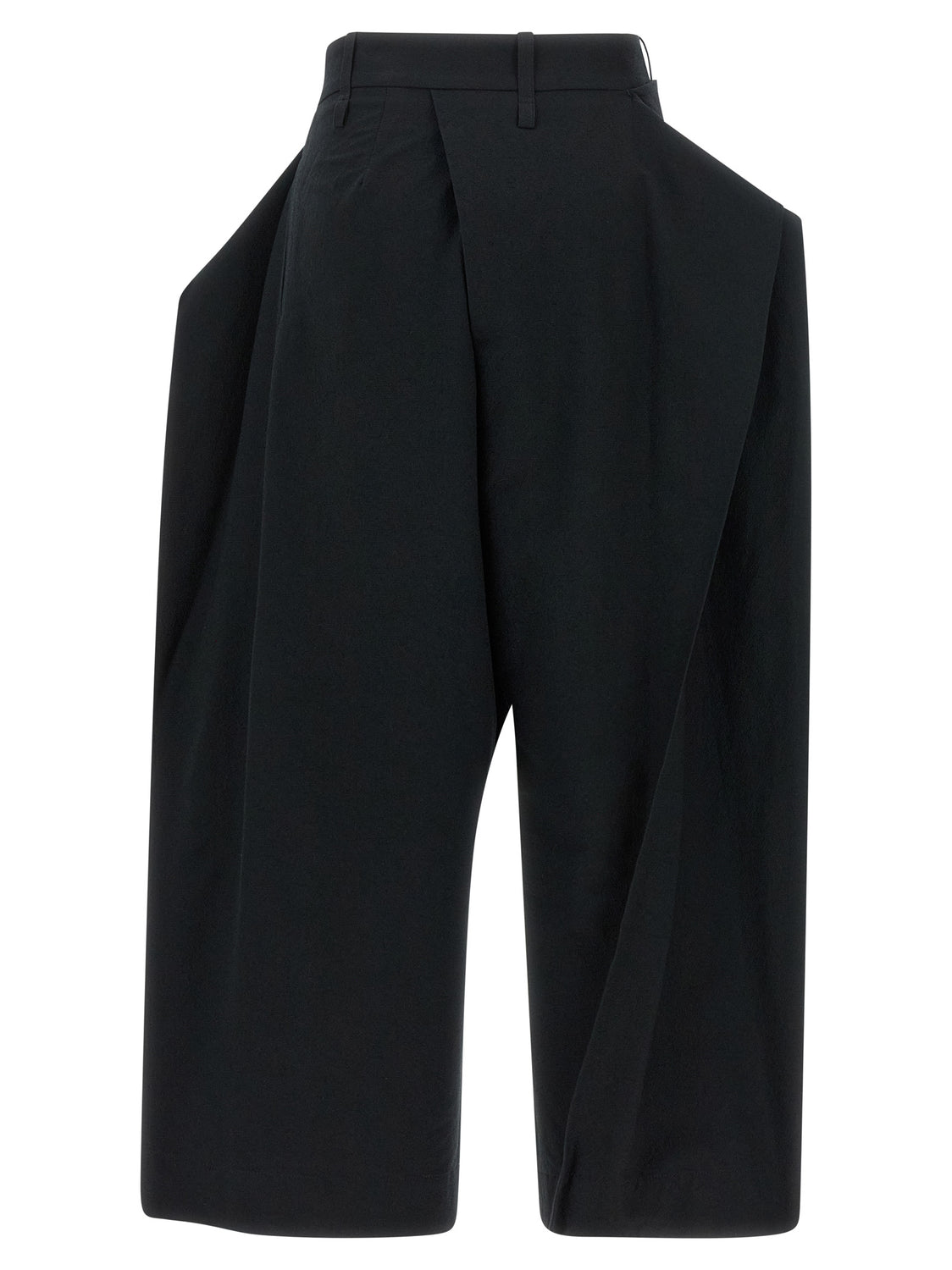 Black Polyester Casual Pants