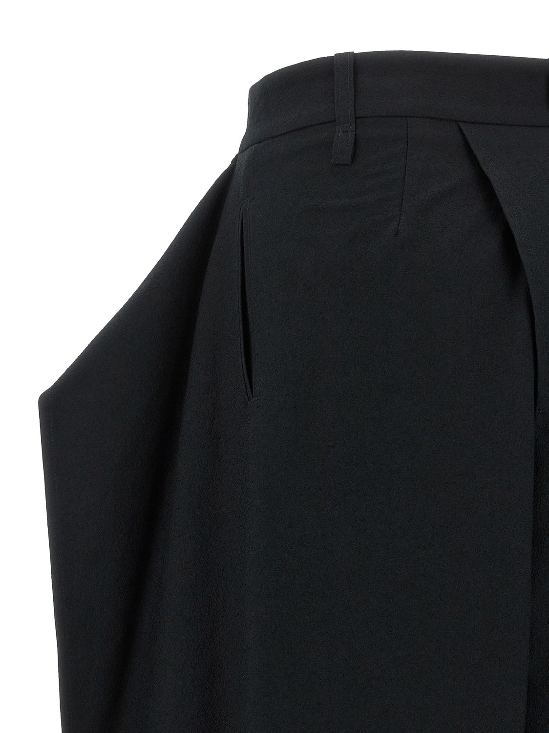 Black Polyester Casual Pants