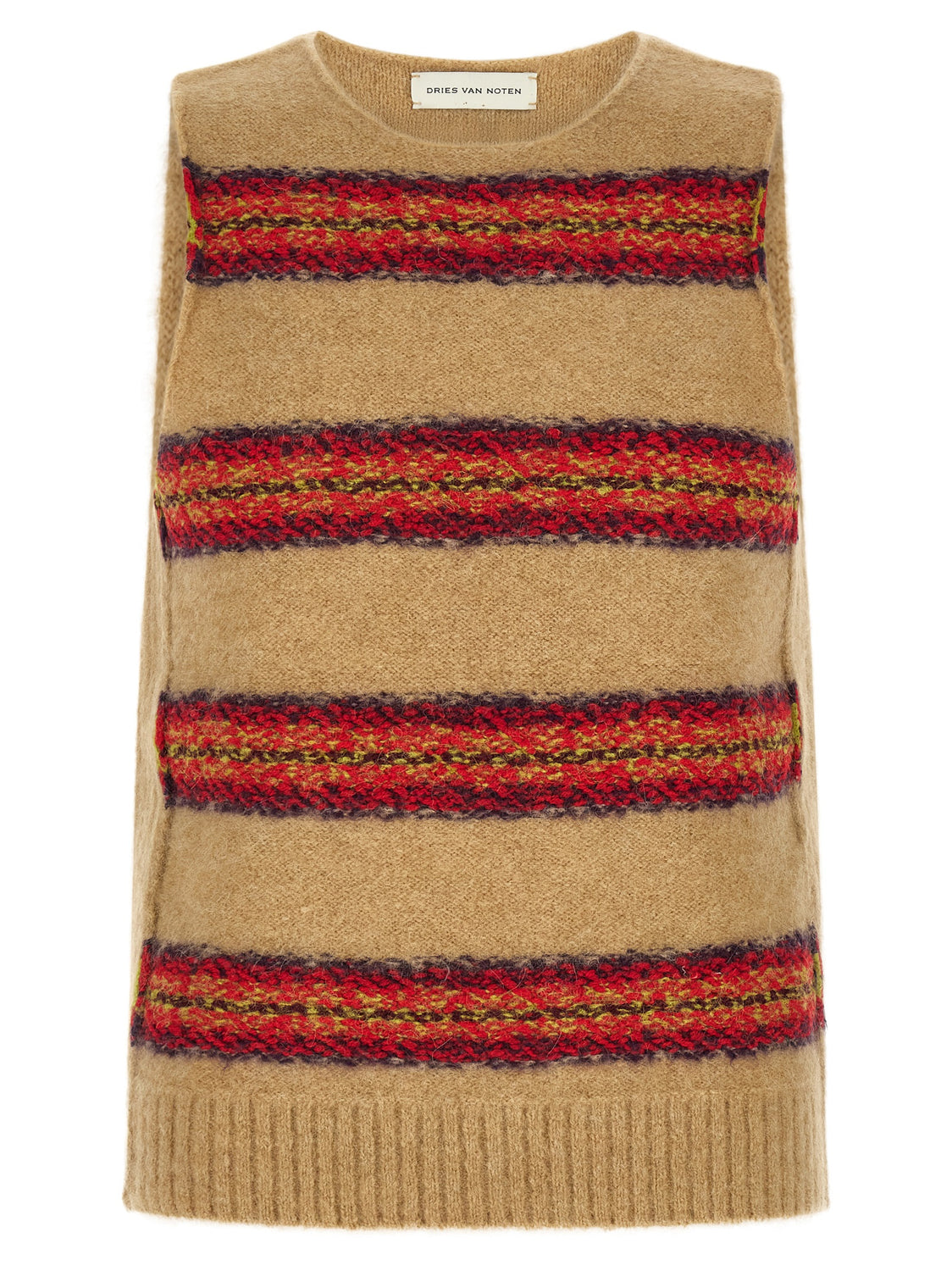 Beige Wool Sleeveles Sweater