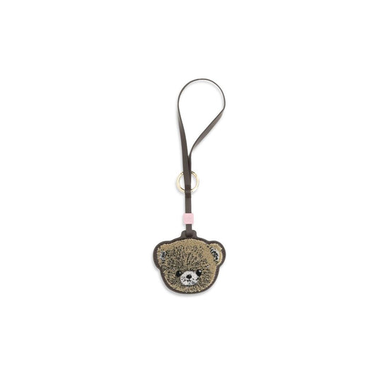 Beige Recycled Leather Keychain