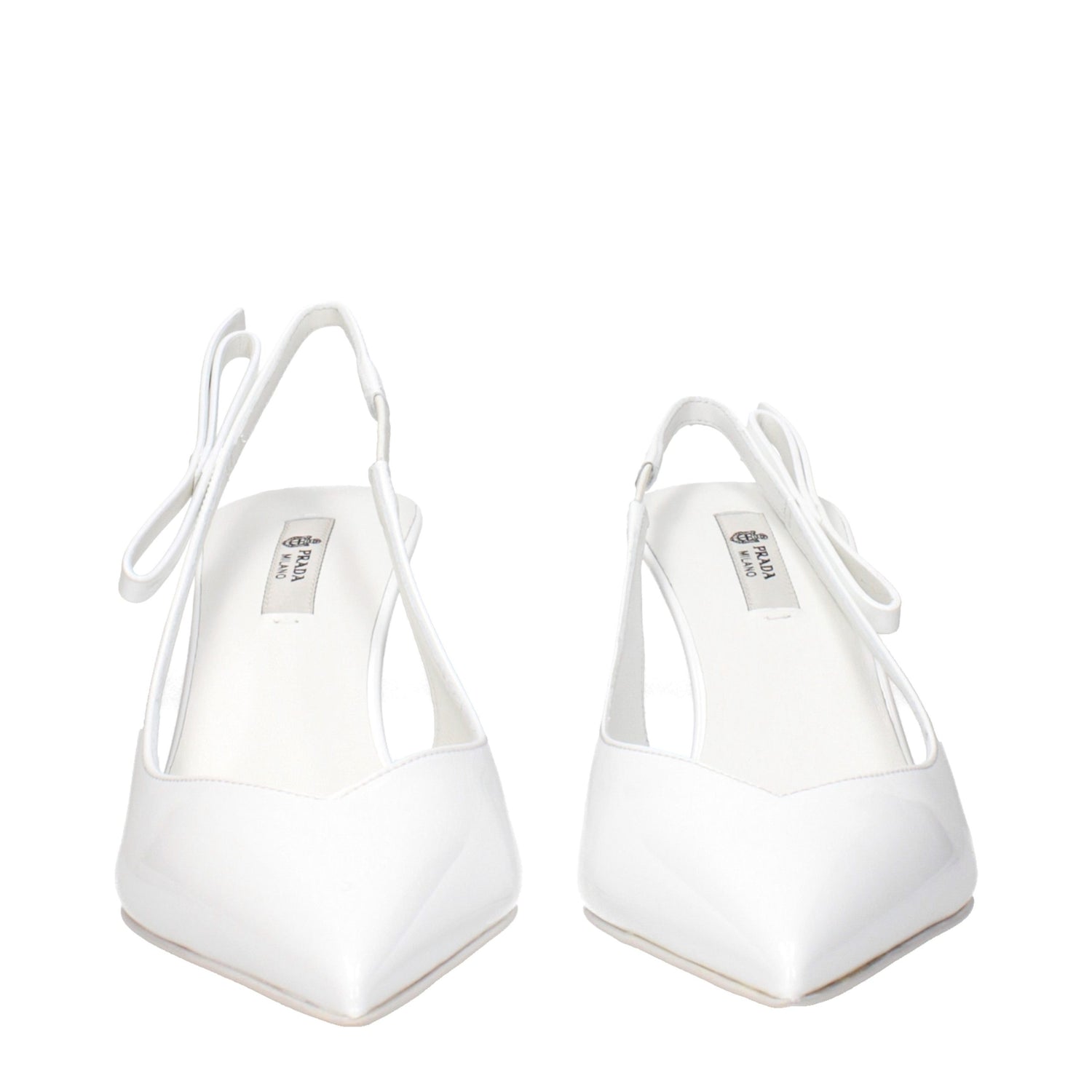 White Leather High Heel Pumps