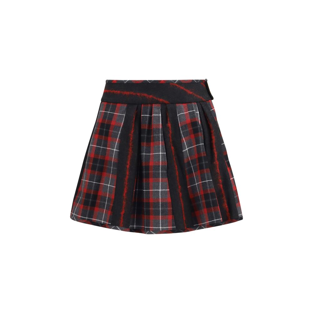 Red Wool Oves Aries Mini Skirt
