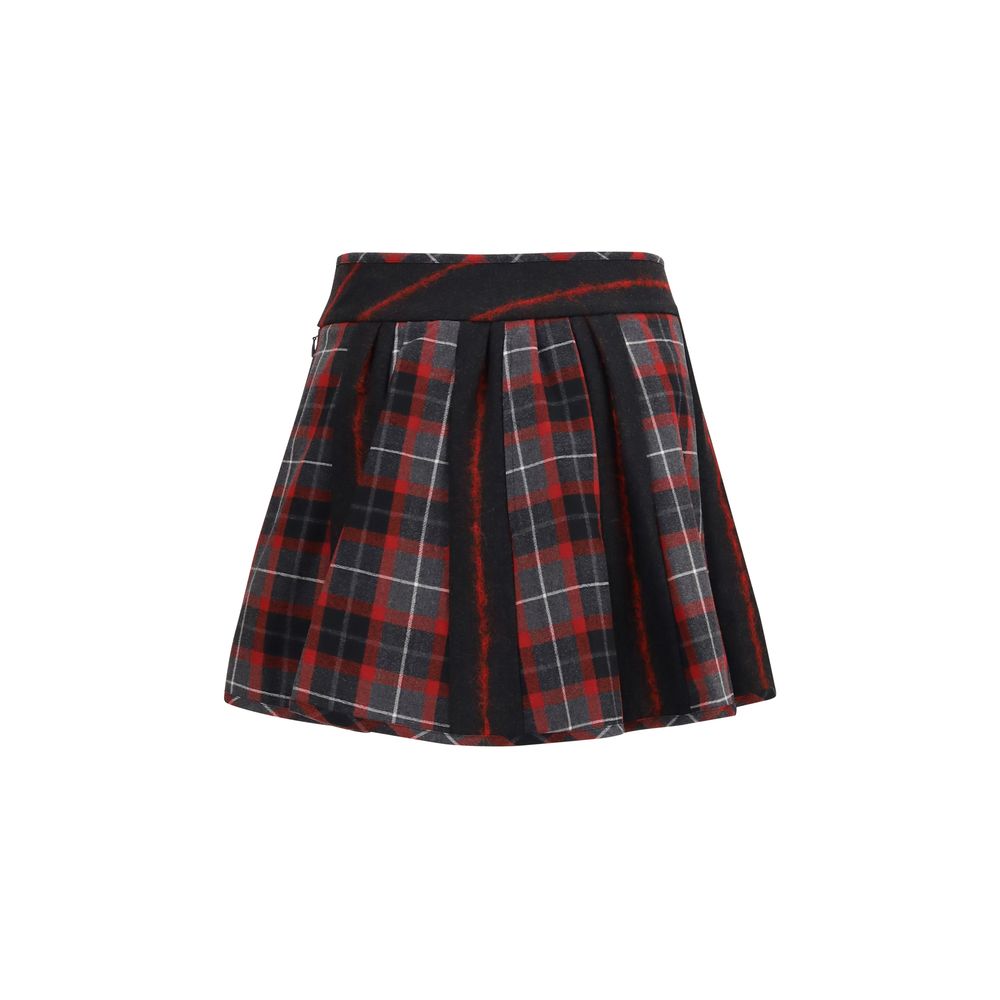Red Wool Oves Aries Mini Skirt