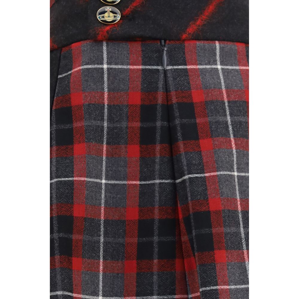 Red Wool Oves Aries Mini Skirt
