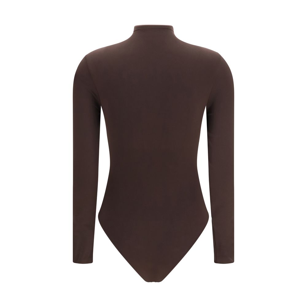 Brown Polyamide Bodysuit