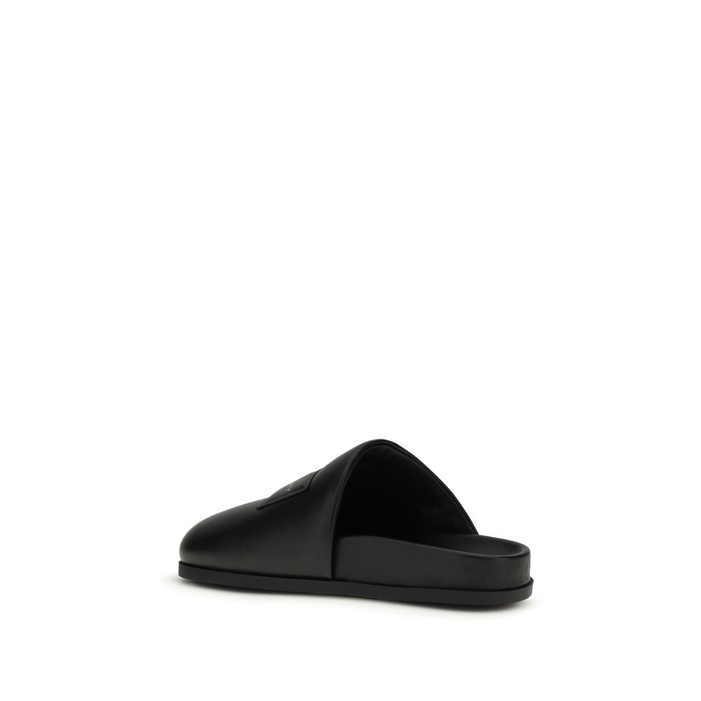 Black Calf Leather Bos Taurus Mules