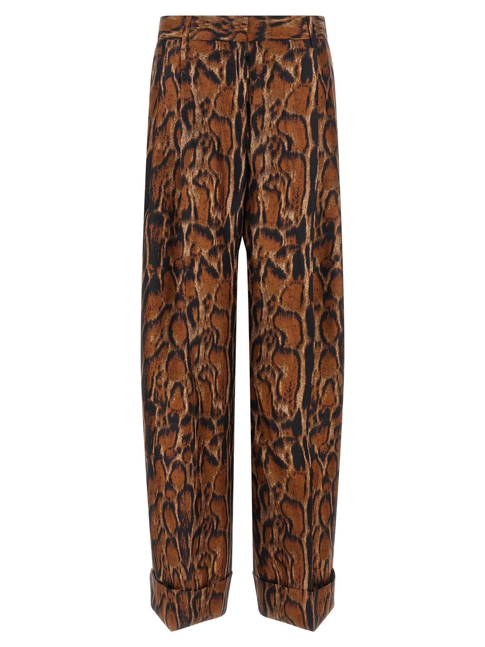 Brown Silk Casual Pants