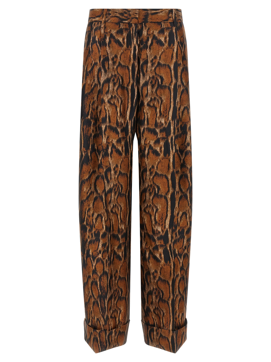 Brown Silk Casual Pants
