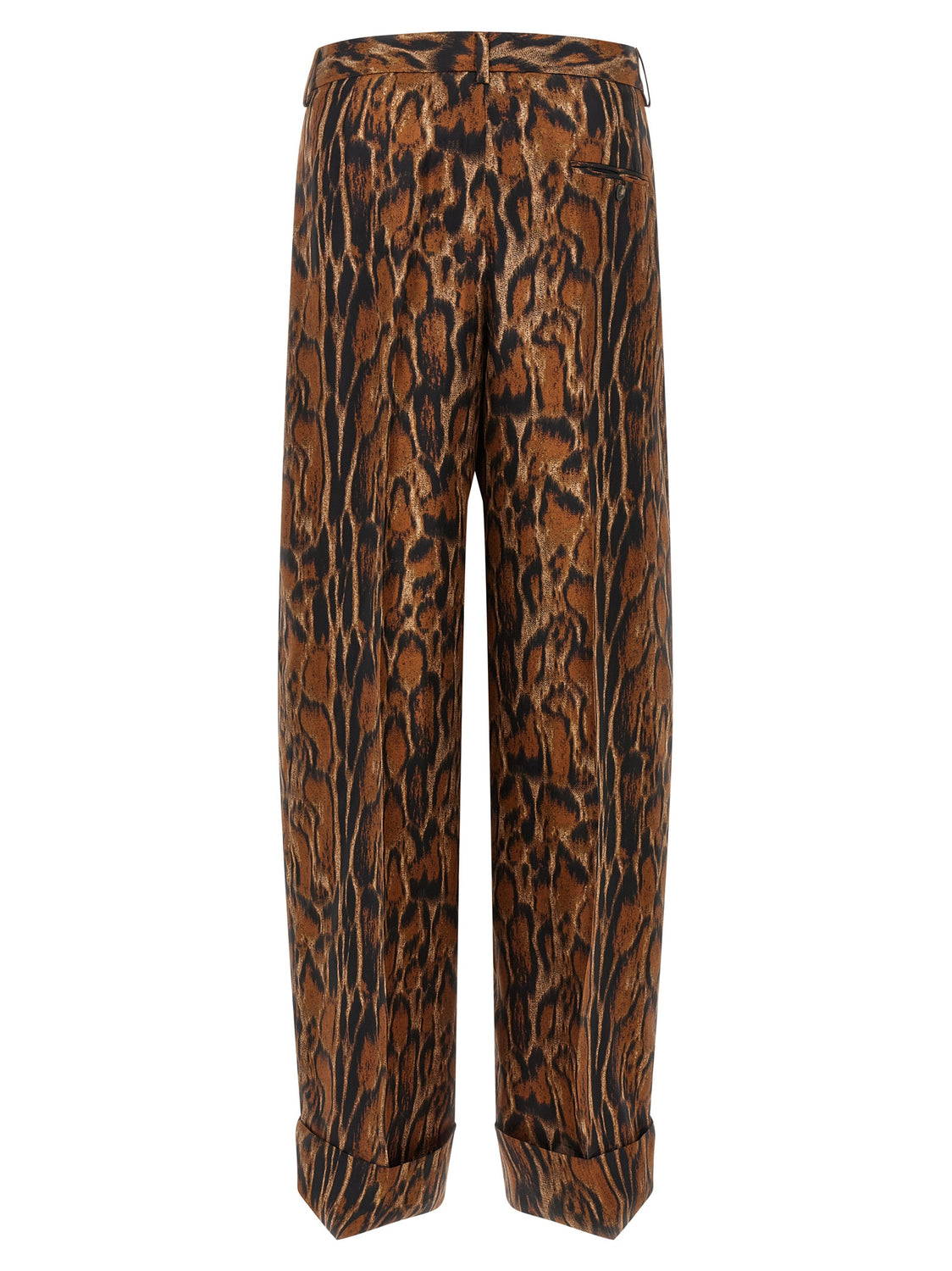 Brown Silk Casual Pants