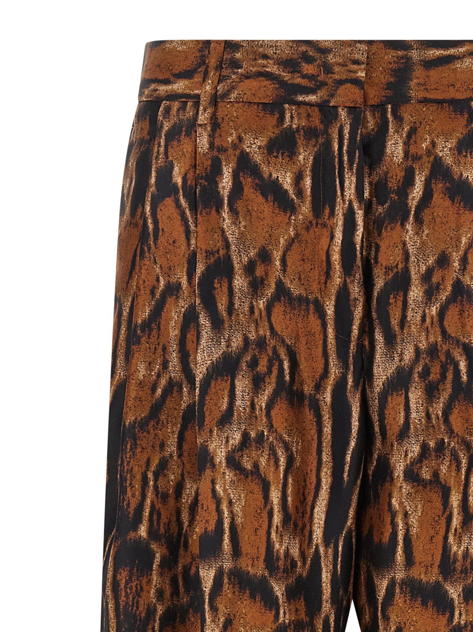 Brown Silk Casual Pants