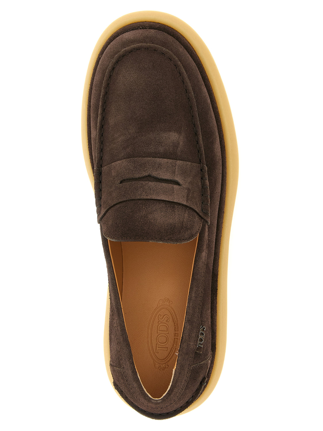 Brown Calfskin Slip-On Loafers