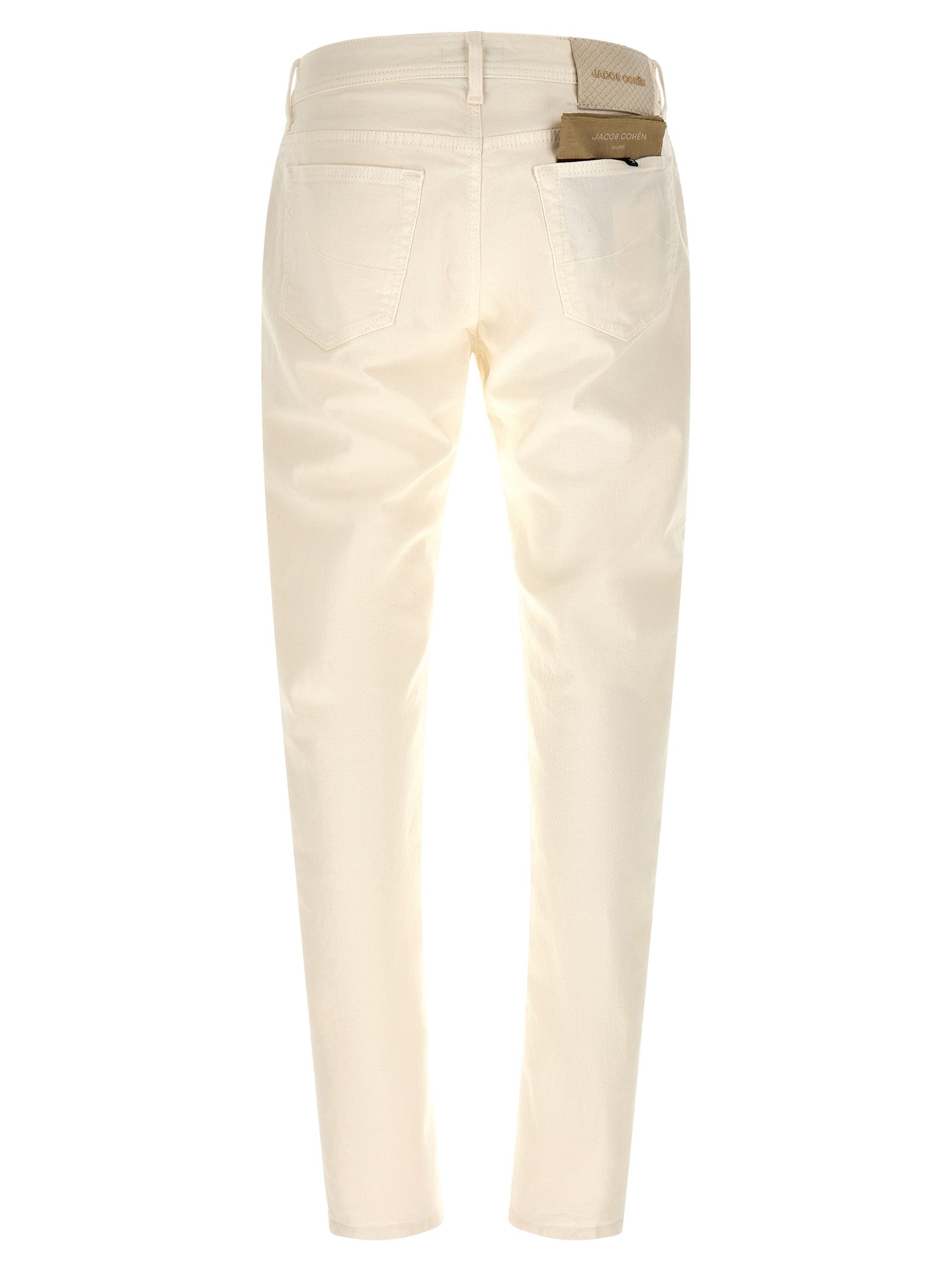 White Cotton Tapered Jeans