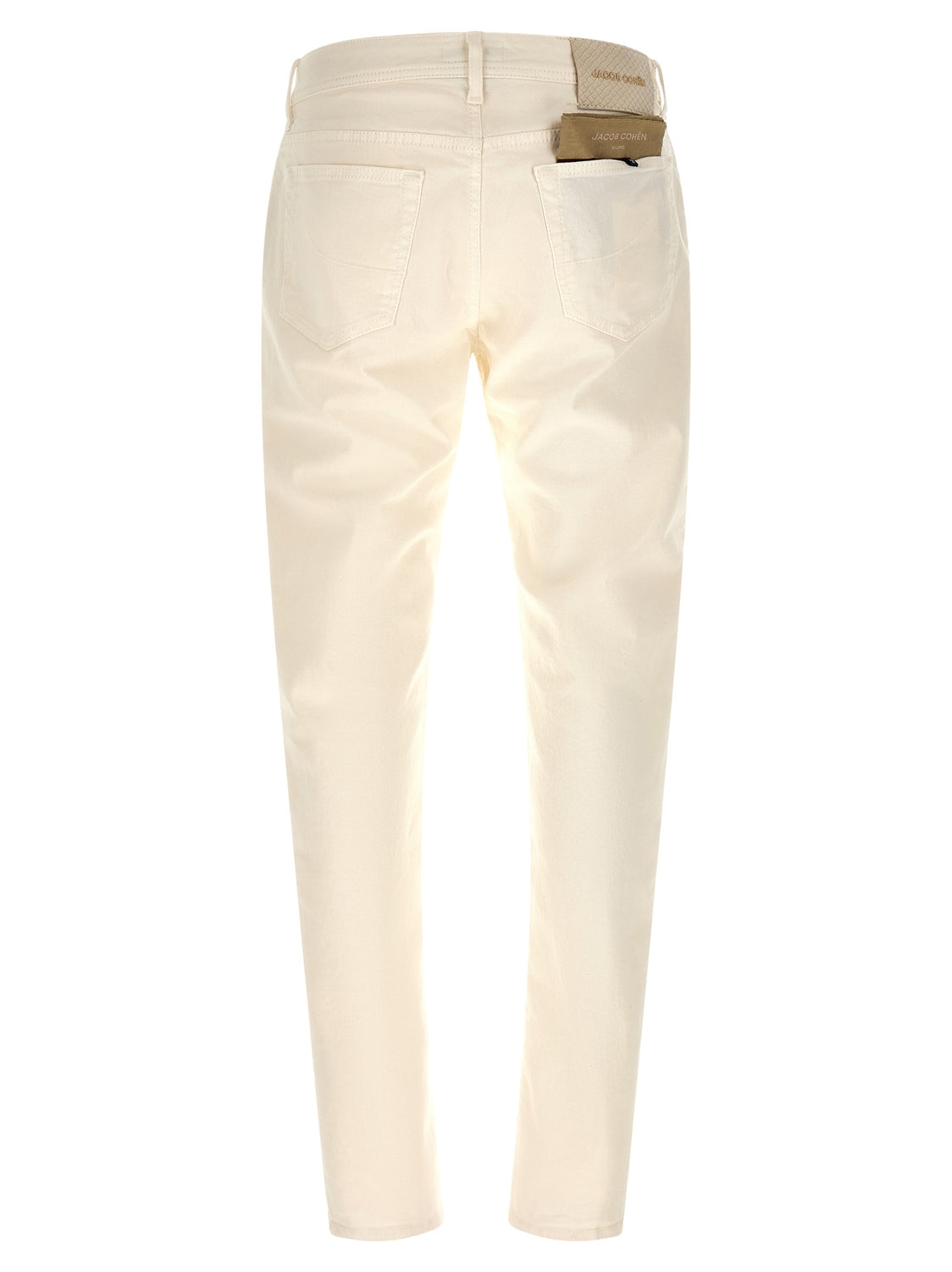 White Cotton Tapered Jeans