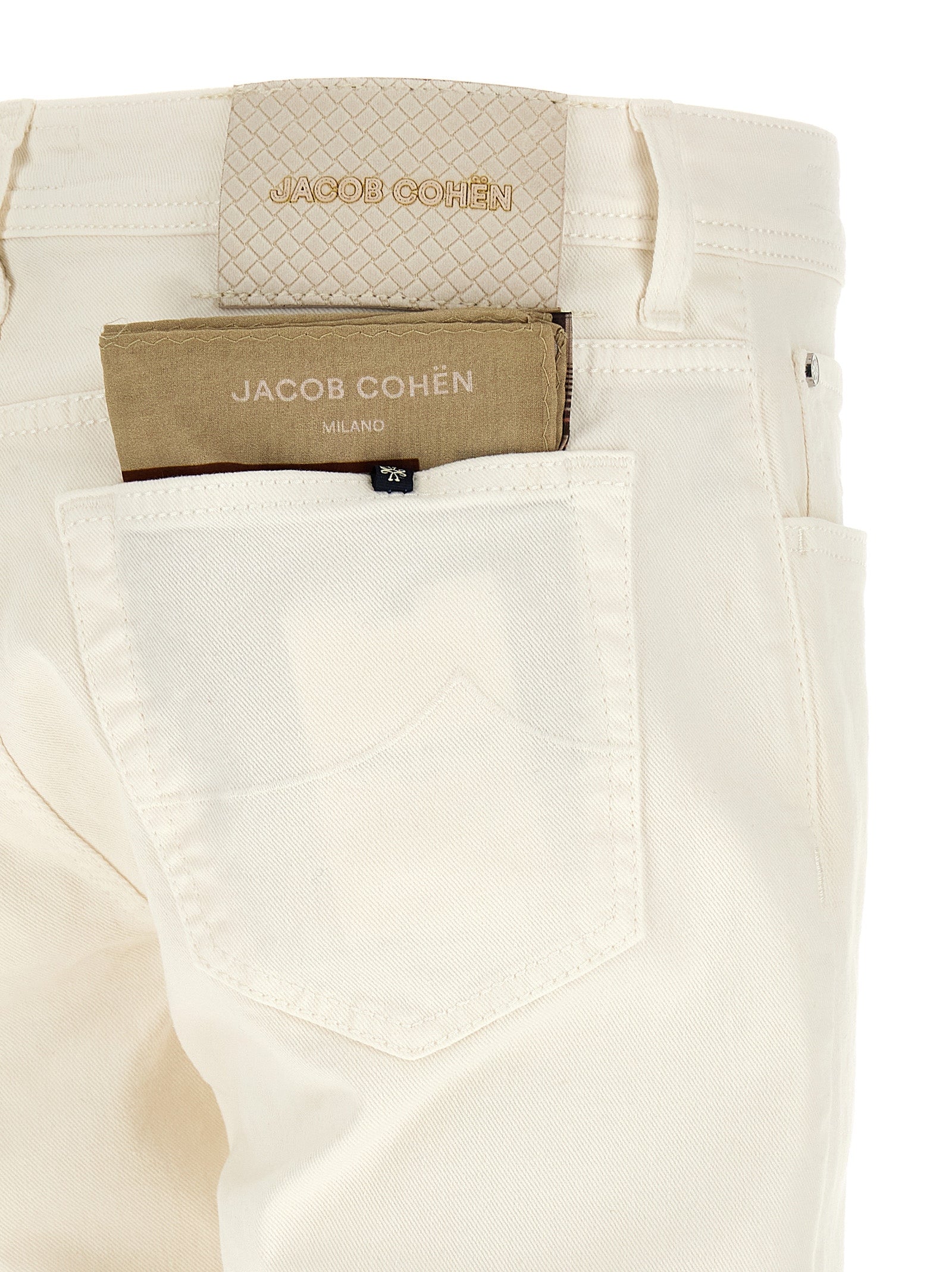 White Cotton Tapered Jeans