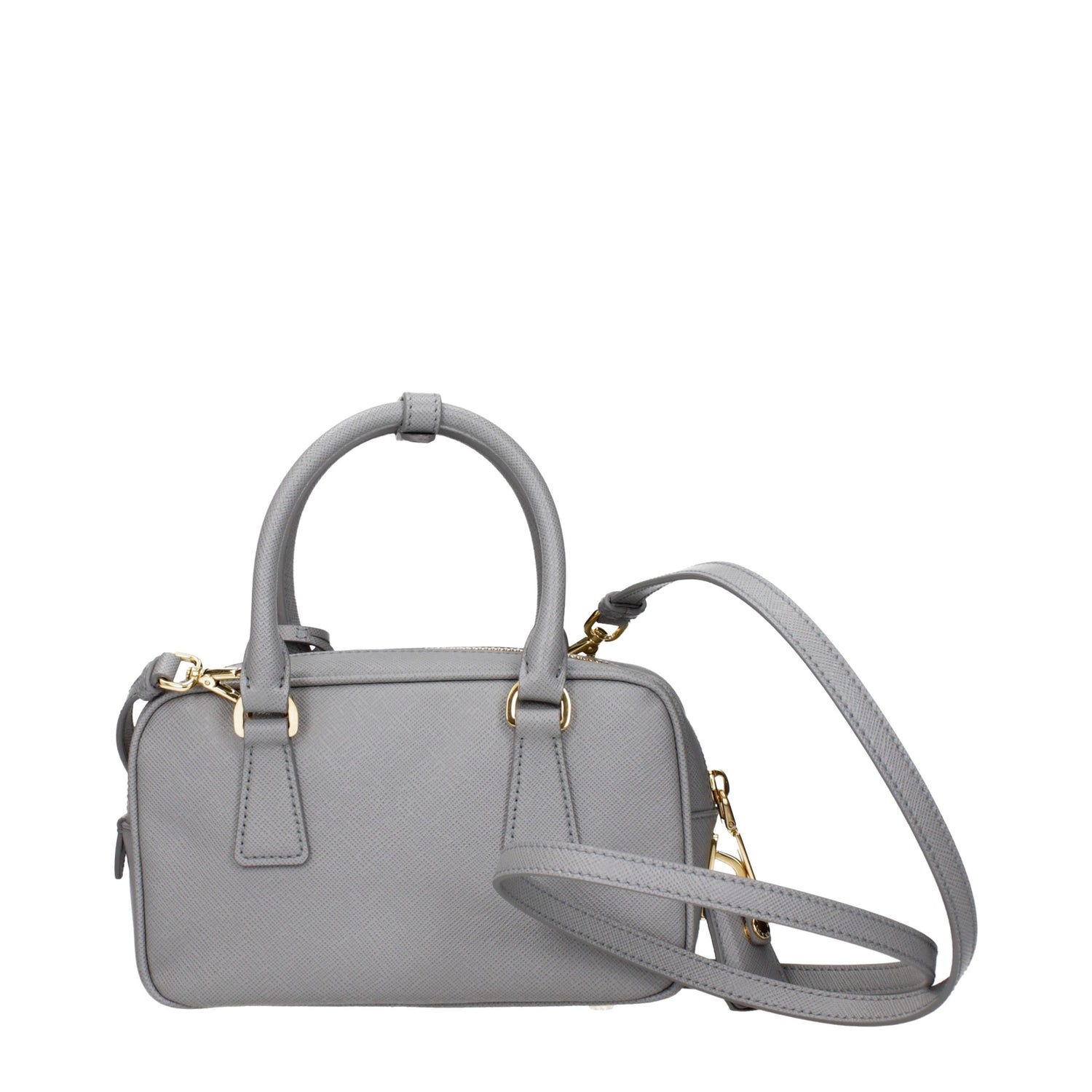 Gray Leather Handbag