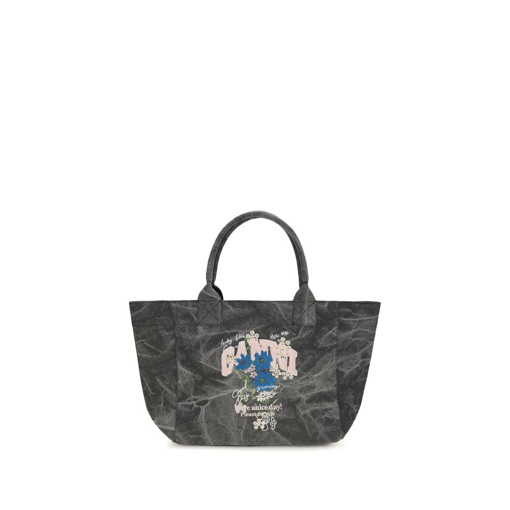 Gray Cotton Shoulder Bag