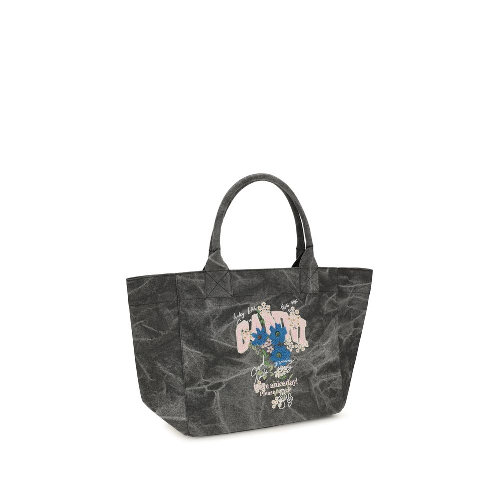 Gray Cotton Shoulder Bag
