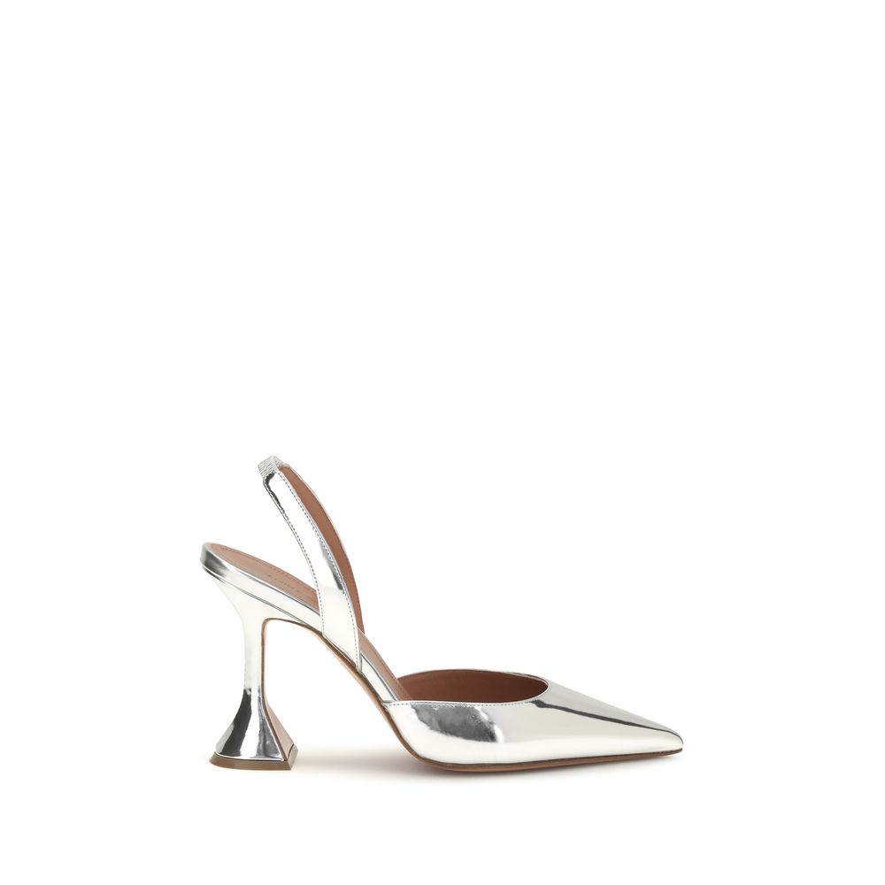 Silver Calf Leather Bos Taurus High Heel Pumps
