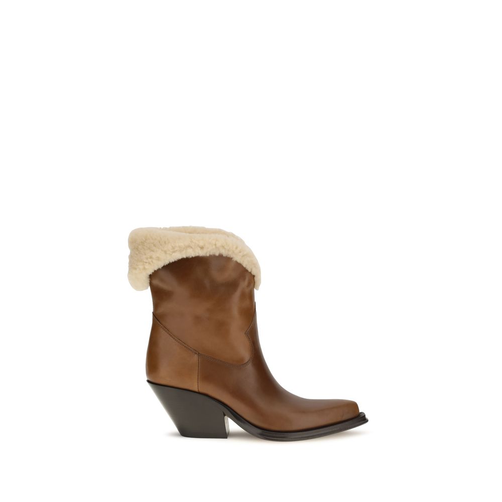 Brown Calf Leather Bos Taurus Ankle Boots