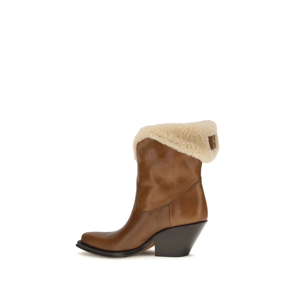 Brown Calf Leather Bos Taurus Ankle Boots