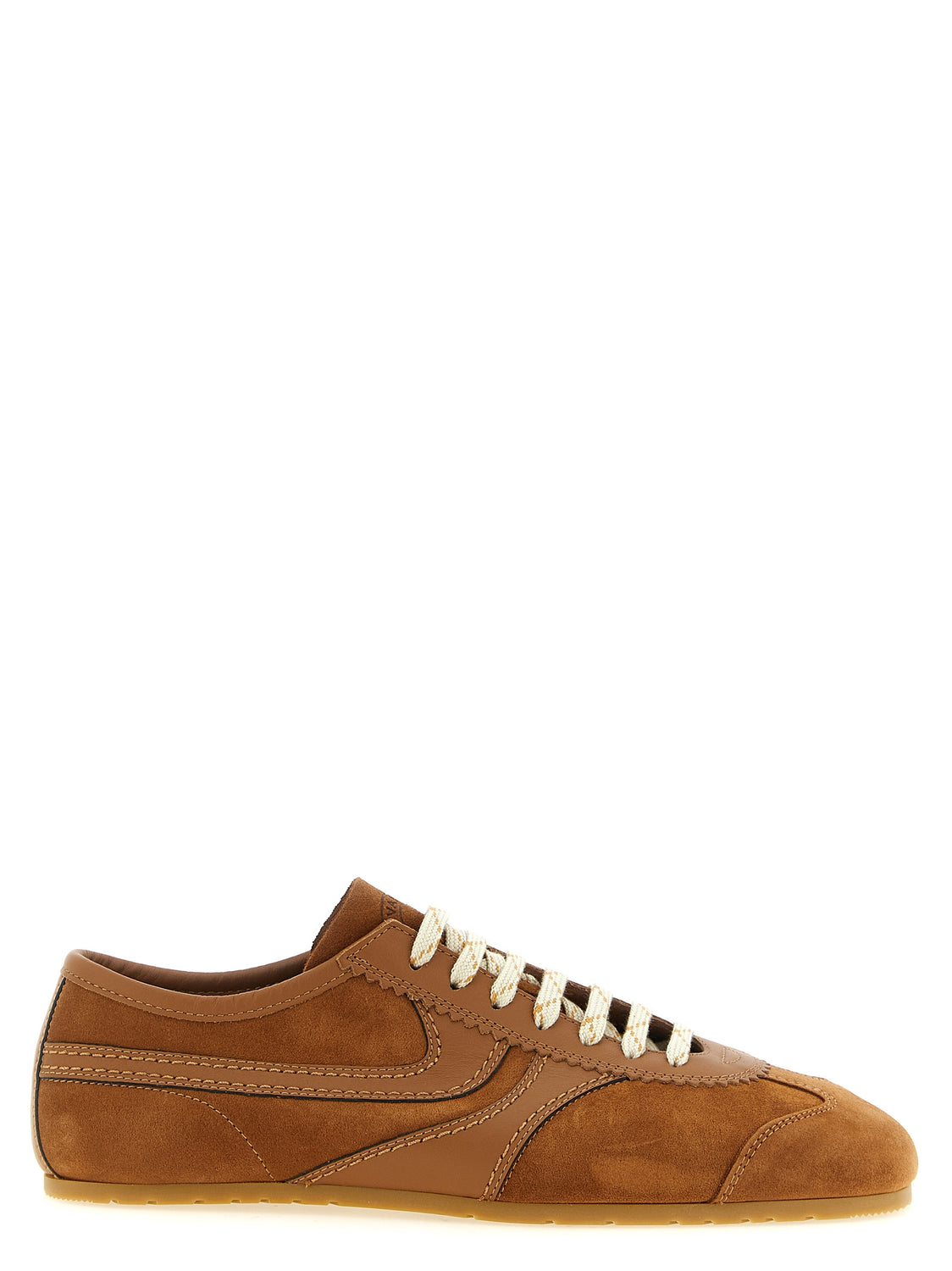 Beige Calfskin Low Top Sneakers