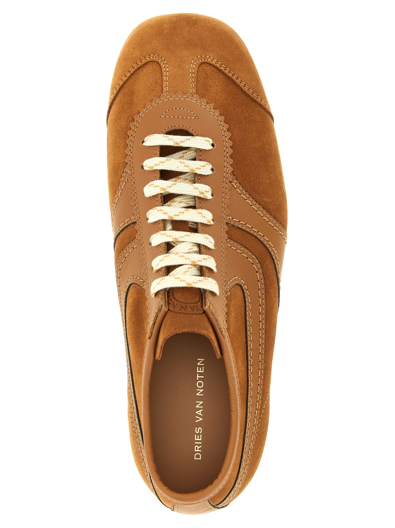 Beige Calfskin Low Top Sneakers