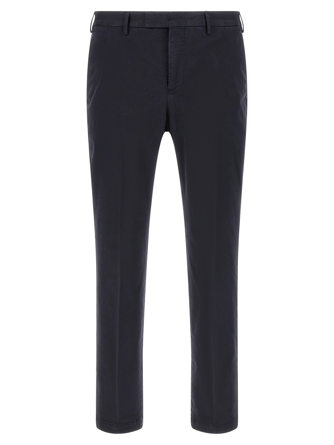 Blue Cotton Casual Pants