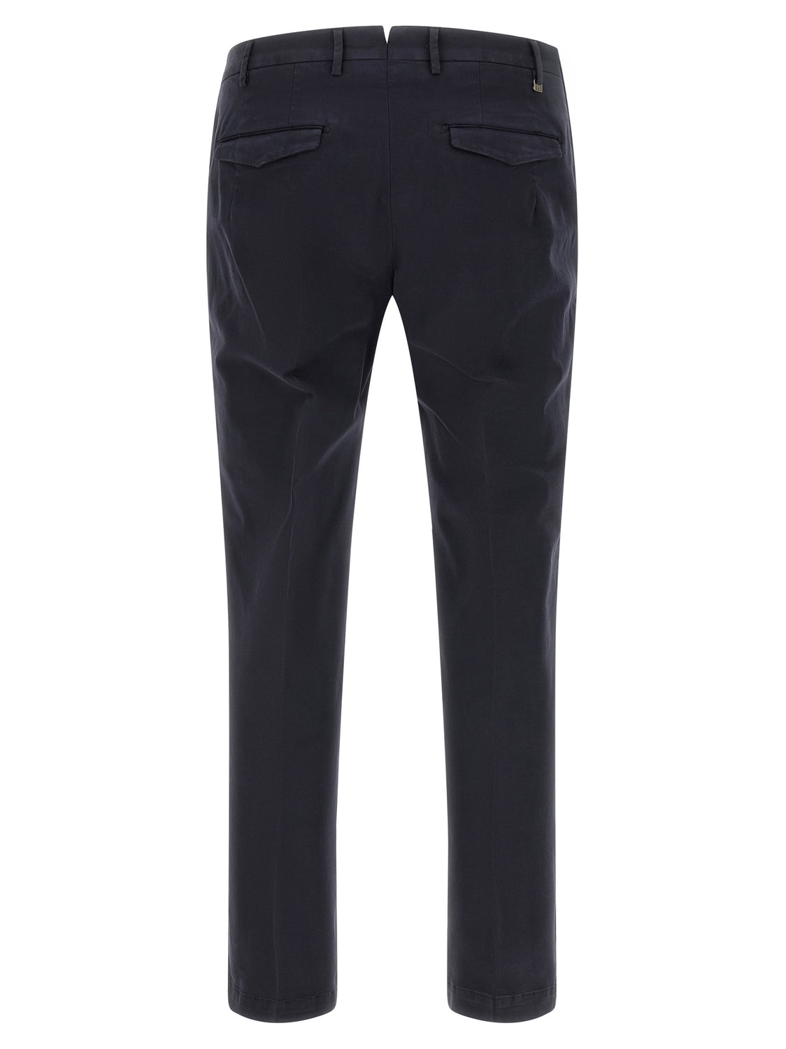 Blue Cotton Casual Pants