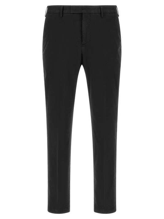 Black Cotton Casual Pants