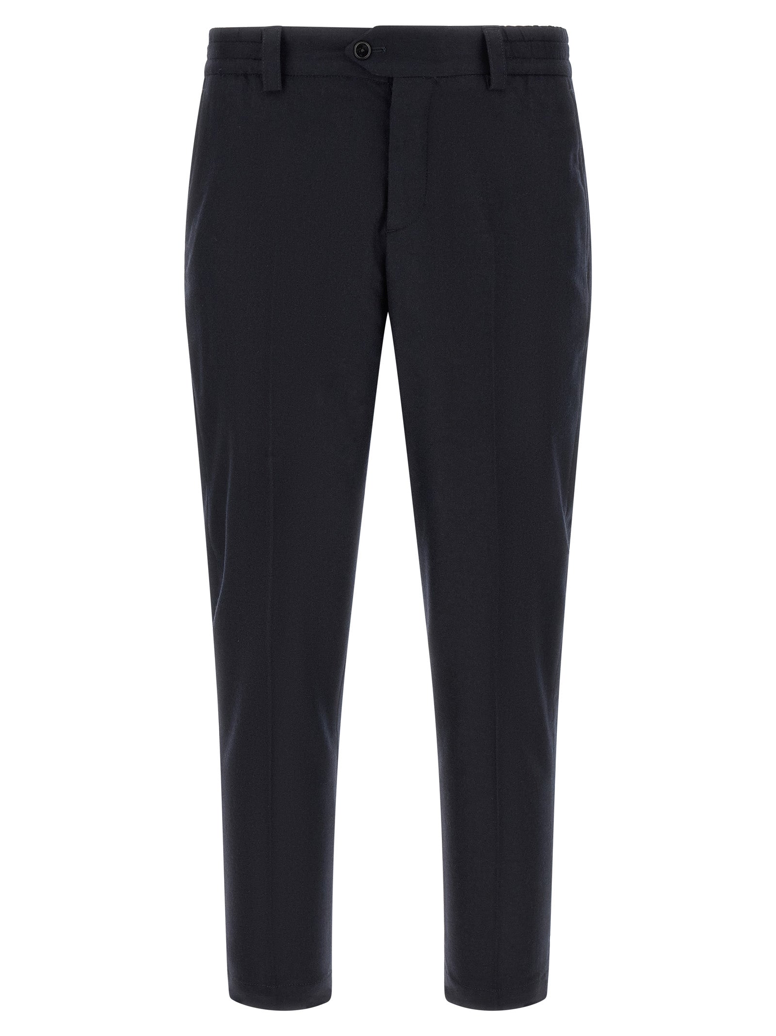 Black Virgin Wool Casual Pants
