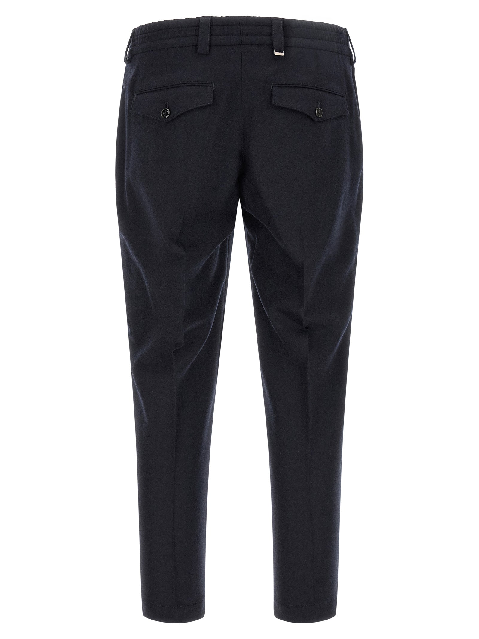 Black Virgin Wool Casual Pants