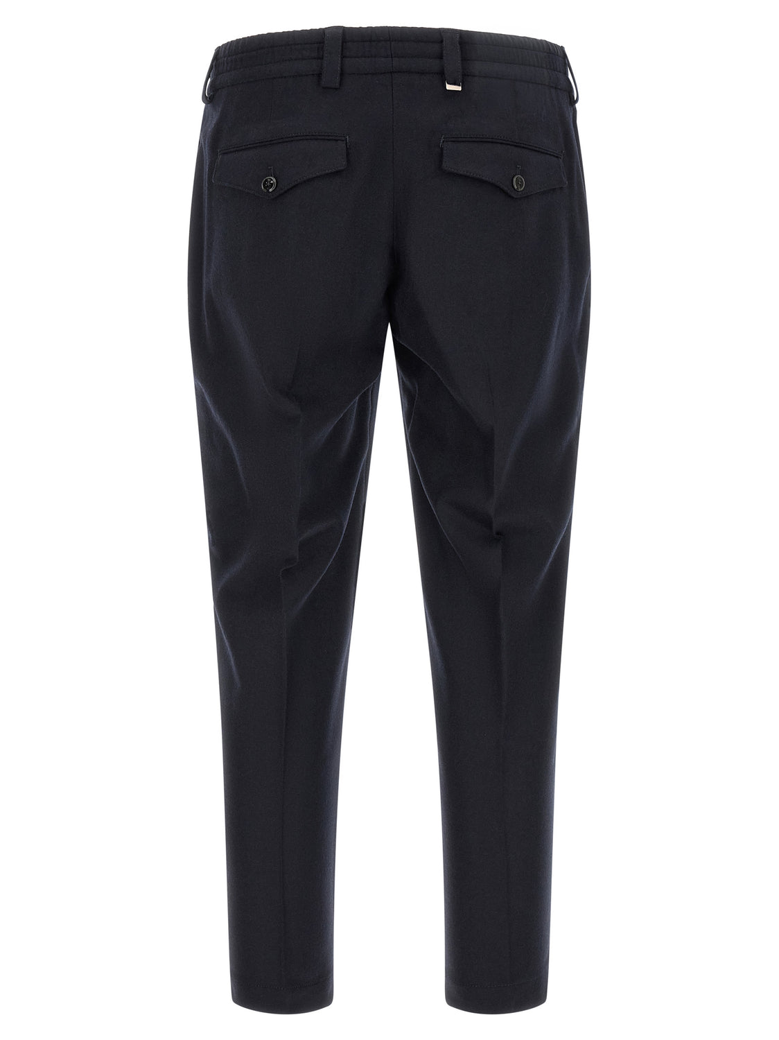 Black Virgin Wool Casual Pants