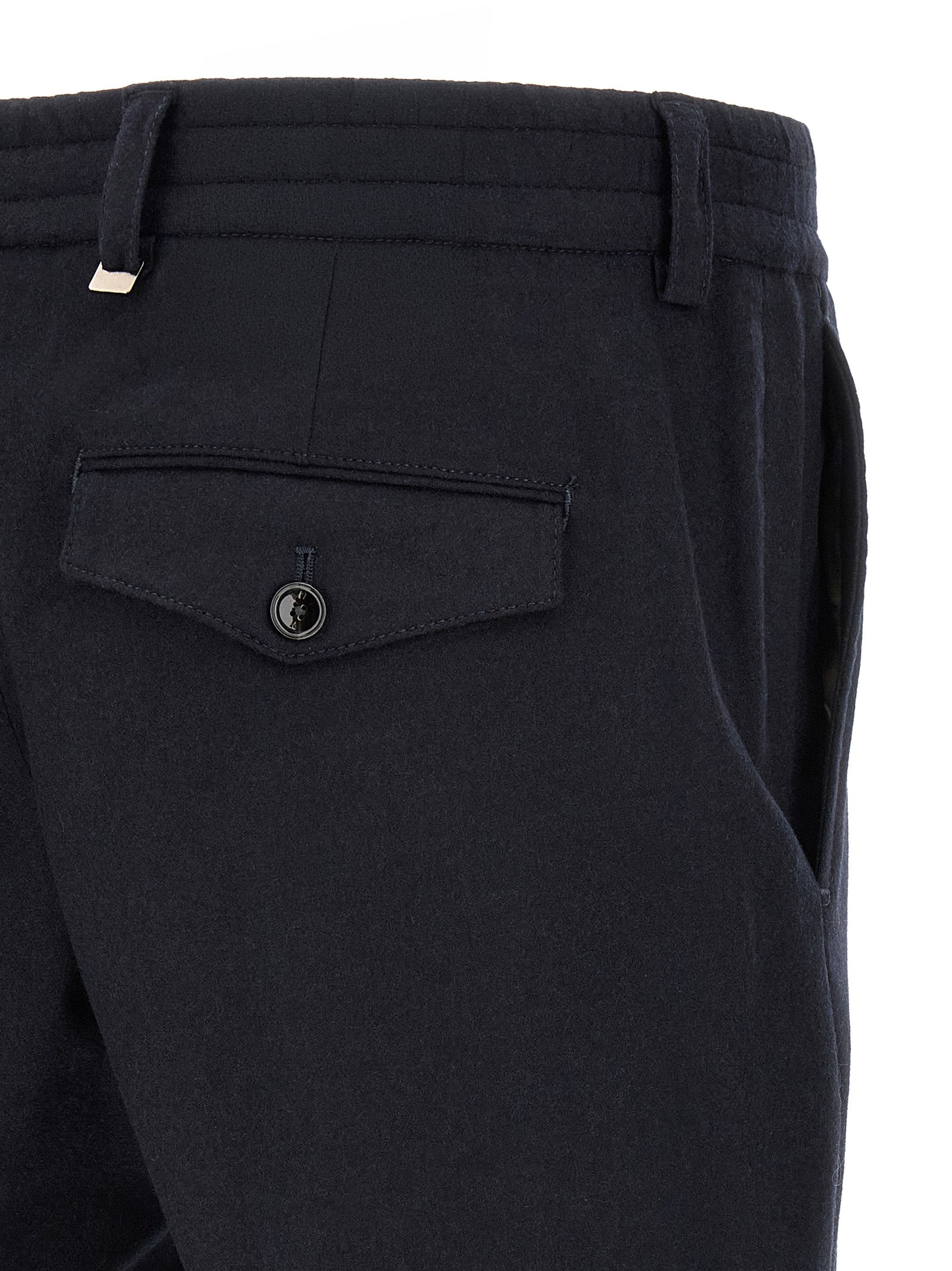 Black Virgin Wool Casual Pants