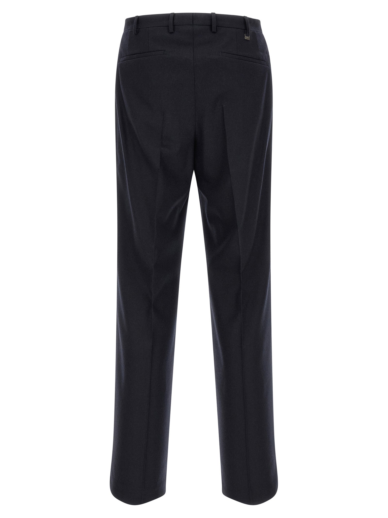 Black Virgin Wool Casual Pants